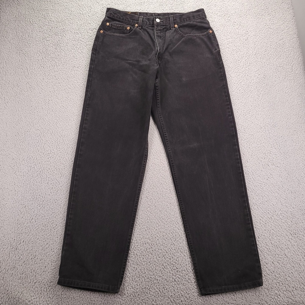 LEVIS 550 Jeans Mens Size 32x31 (Tag 34x32) Relaxed Straight Black Denim Vintage